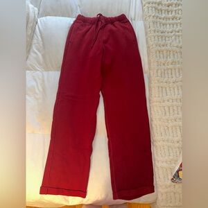 Skims straight leg sweatpants never worn- brick red